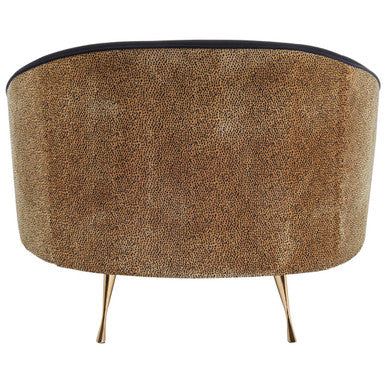 Manhattan Black Velvet & Leopard Print Cocoon Chair