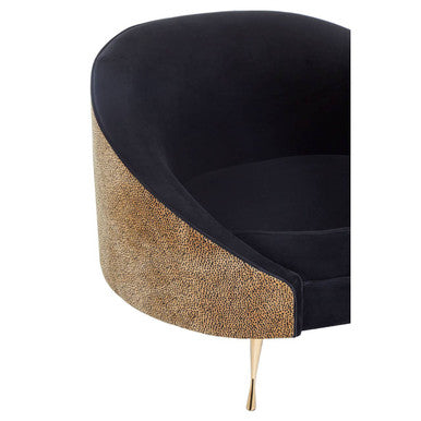 Manhattan Black Velvet & Leopard Print Cocoon Chair