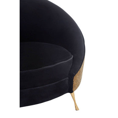 Manhattan Black Velvet & Leopard Print Cocoon Chair