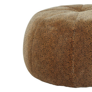 Manhattan Leopard Print Pouffe Velvet Brass