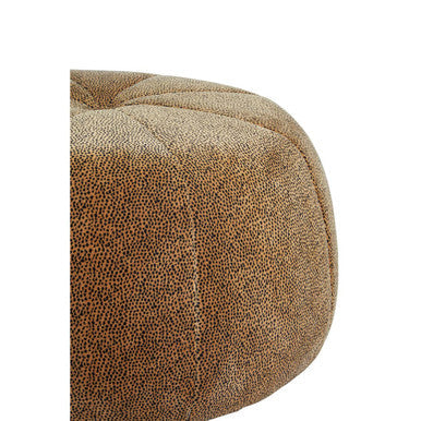 Manhattan Leopard Print Pouffe Velvet Brass