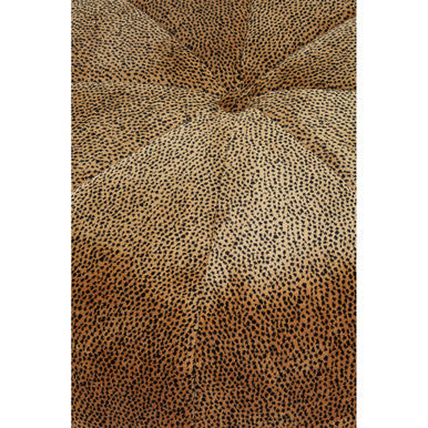 Manhattan Leopard Print Pouffe Velvet Brass