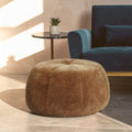 Manhattan Leopard Print Pouffe Velvet Brass