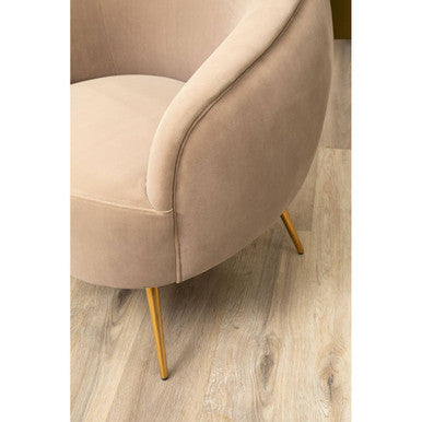 Manhattan Mink Velvet Curved Accent Chair