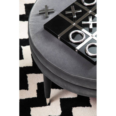 Manhattan Grey Velvet Footstool