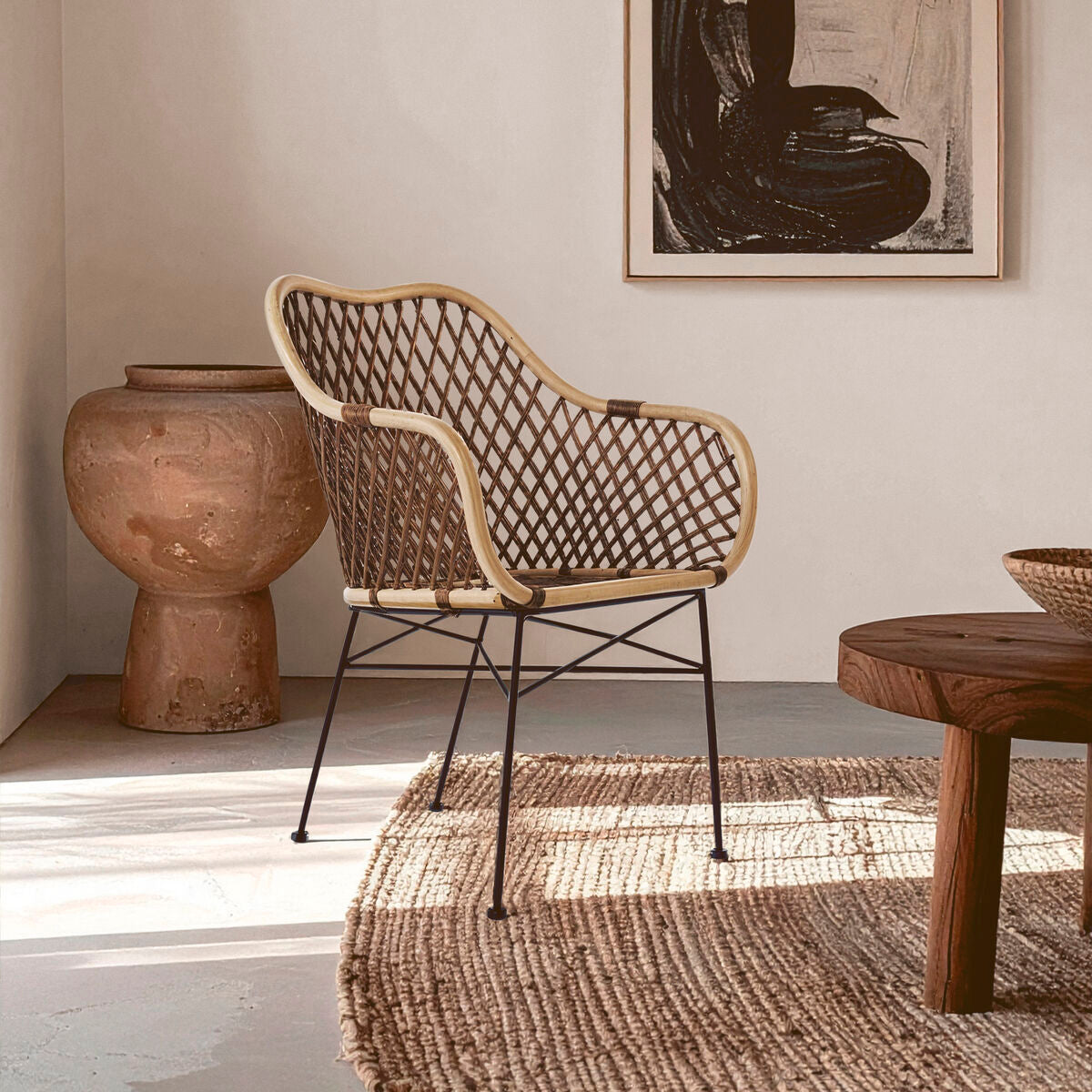 Manado Natural Rattan & Metal Chair