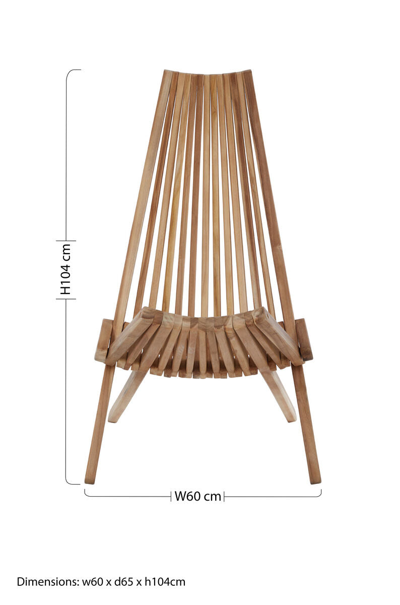 Manado Wooden Natural Contemporary Lounge Chair