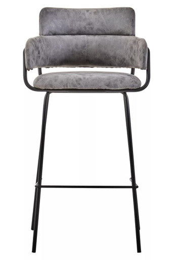 Tamzin Grey Leather Bar Chair
