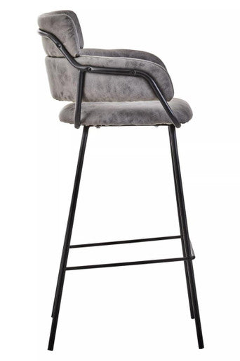 Tamzin Grey Leather Bar Chair