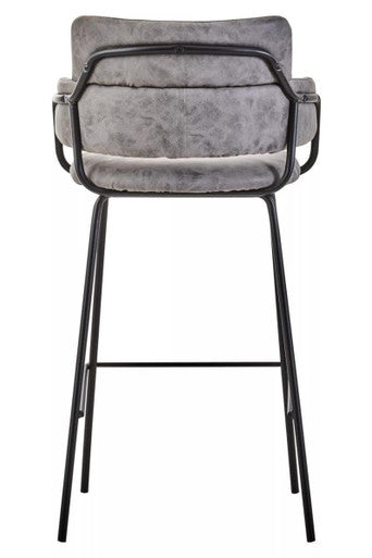 Tamzin Grey Leather Bar Chair