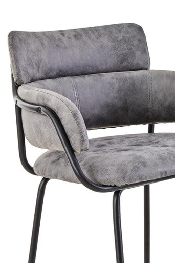 Tamzin Grey Leather Bar Chair