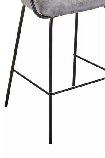Tamzin Grey Leather Bar Chair