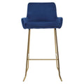 Tamzin Blue Velvet Bar Chair With Low Arms