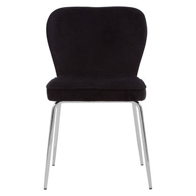 Tamzin Curved Black Chrome Dining Chair
