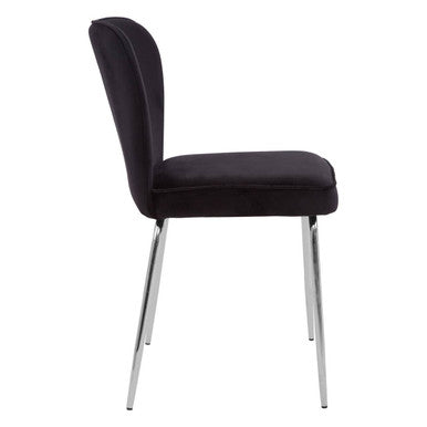 Tamzin Curved Black Chrome Dining Chair