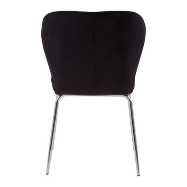 Tamzin Curved Black Chrome Dining Chair