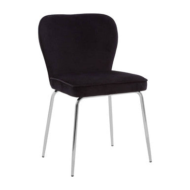 Tamzin Curved Black Chrome Dining Chair