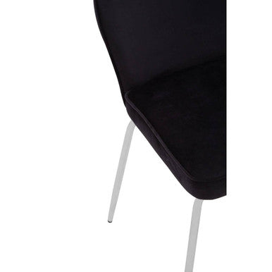 Tamzin Curved Black Chrome Dining Chair