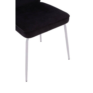 Tamzin Curved Black Chrome Dining Chair