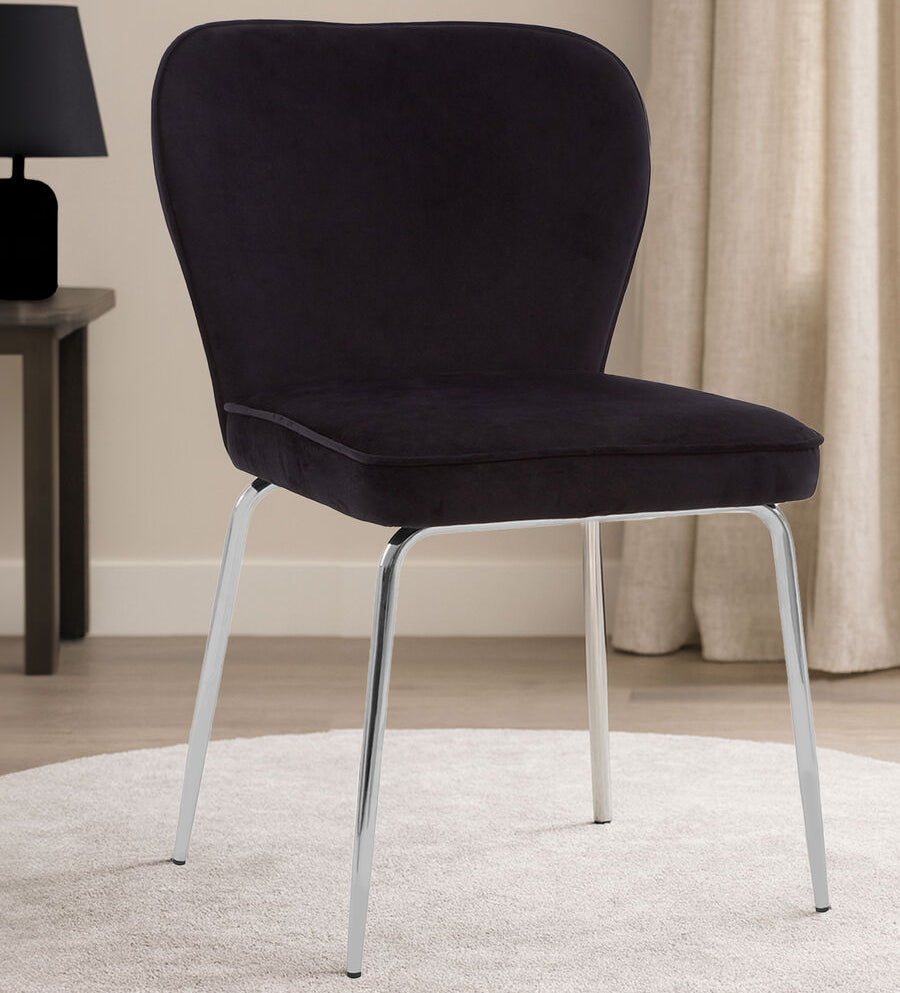 Tamzin Curved Black Chrome Dining Chair