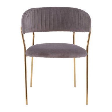 Tamzin Mink Channel Gold Dining Chair