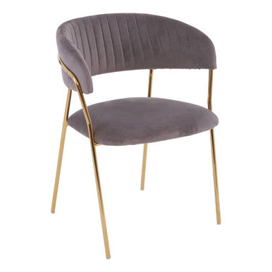 Tamzin Mink Channel Gold Dining Chair
