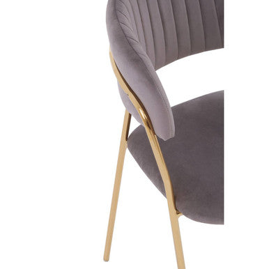 Tamzin Mink Channel Gold Dining Chair