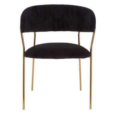Tamzin Black Channel Gold Dining Chair