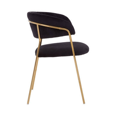 Tamzin Black Channel Gold Dining Chair