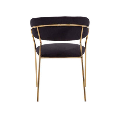 Tamzin Black Channel Gold Dining Chair