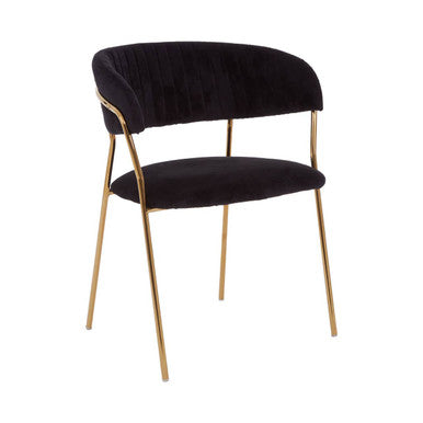 Tamzin Black Channel Gold Dining Chair