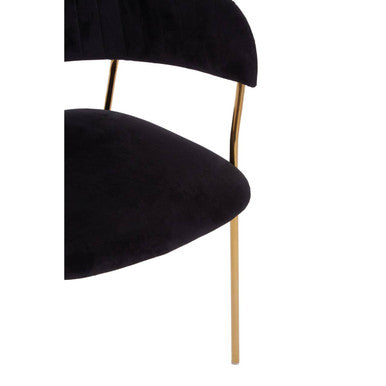 Tamzin Black Channel Gold Dining Chair
