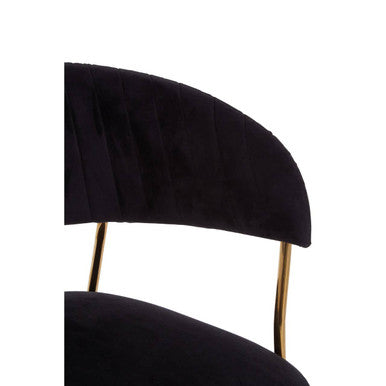 Tamzin Black Channel Gold Dining Chair