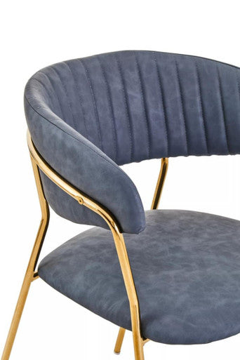 Tamzin Dark Grey Leather Dining Chair