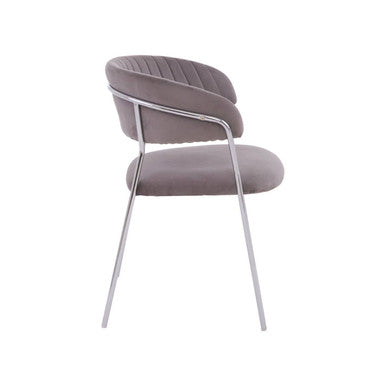 Tamzin Mink Channel Chrome Dining Chair