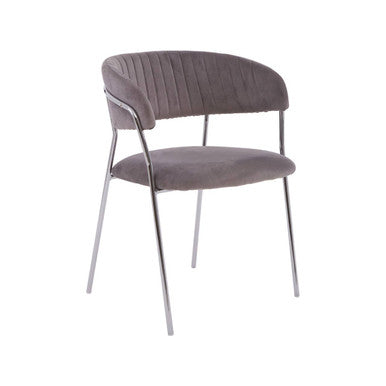 Tamzin Mink Channel Chrome Dining Chair