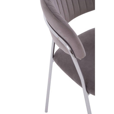Tamzin Mink Channel Chrome Dining Chair