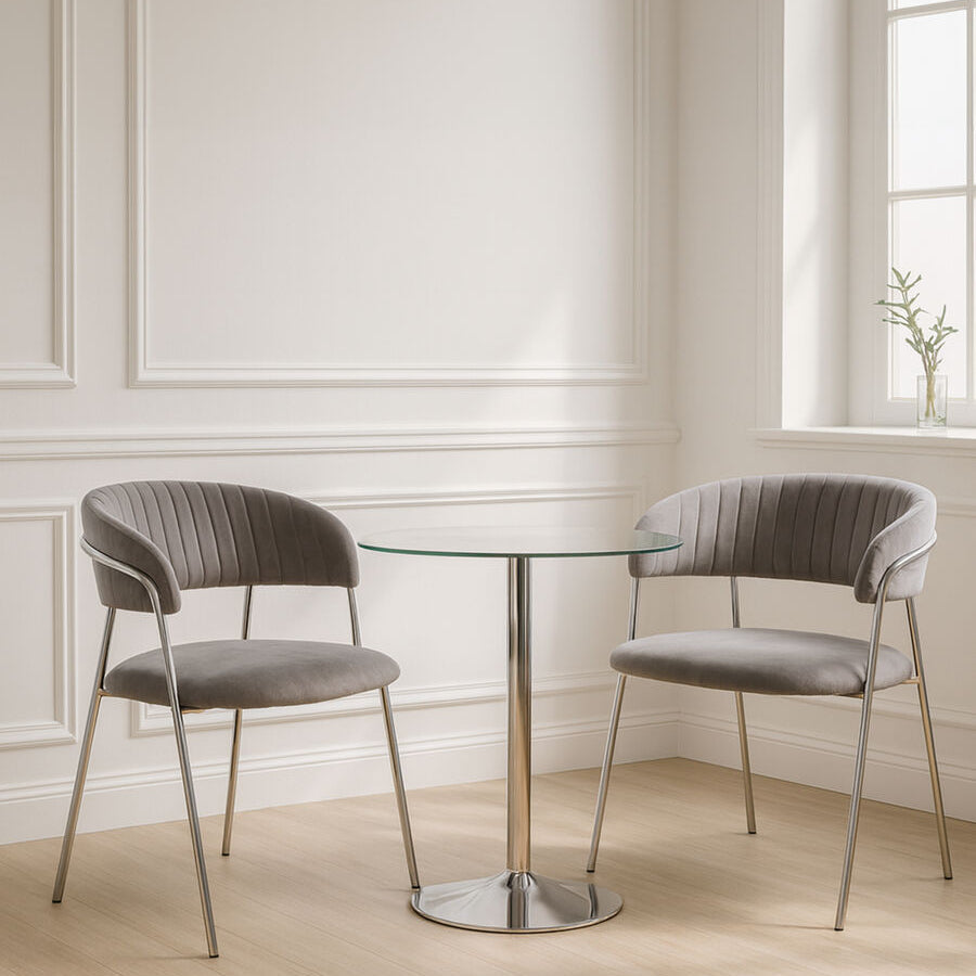 Tamzin Mink Channel Chrome Dining Chair