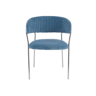 Tamzin Blue Channel Chrome Dining Chair