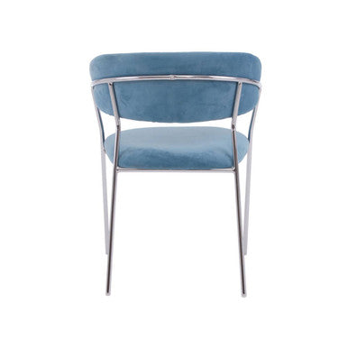 Tamzin Blue Channel Chrome Dining Chair