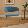 Tamzin Blue Channel Chrome Dining Chair