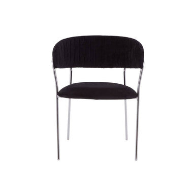 Tamzin Black Channel Chrome Dining Chair