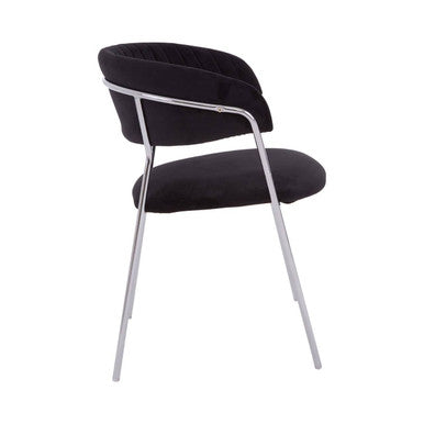 Tamzin Black Channel Chrome Dining Chair