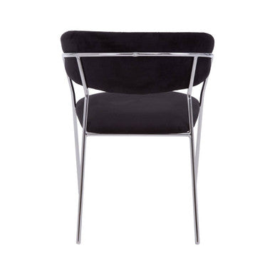 Tamzin Black Channel Chrome Dining Chair