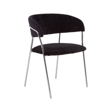 Tamzin Black Channel Chrome Dining Chair