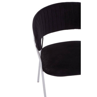 Tamzin Black Channel Chrome Dining Chair