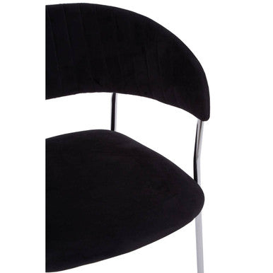 Tamzin Black Channel Chrome Dining Chair