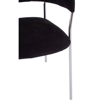 Tamzin Black Channel Chrome Dining Chair