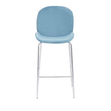 Tamzin Blue Velvet Chrome Bar Chair