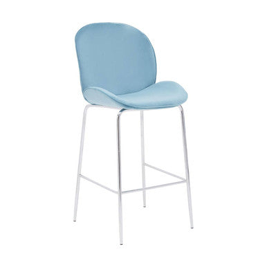 Tamzin Blue Velvet Chrome Bar Chair